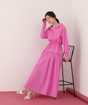 ブライトローンロングシャツワンピース