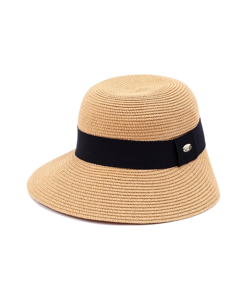 ブラックリボンラフィアライクハット