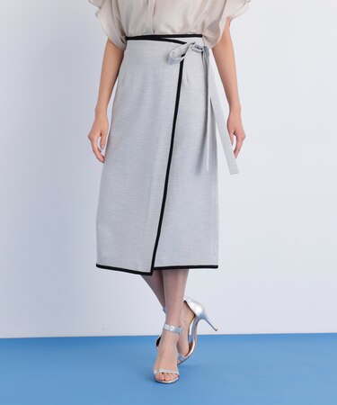 バイカラーラップスカート