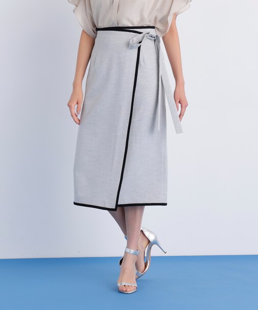 バイカラーラップスカート