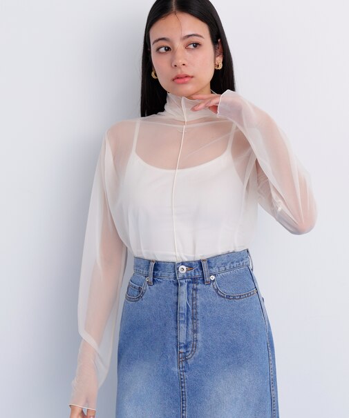 シアーハイネックカットソー