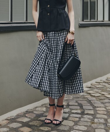 シアーローンボリュームフレアースカート