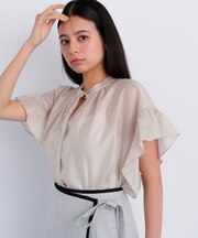 ラッフルスリーブブラウス