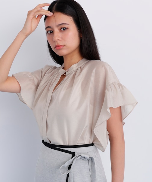 ラッフルスリーブブラウス