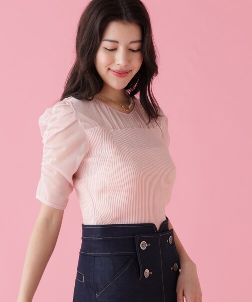 ラメニットシアーコンビプルオーバー