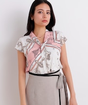 バロックスカーフプリントブラウス