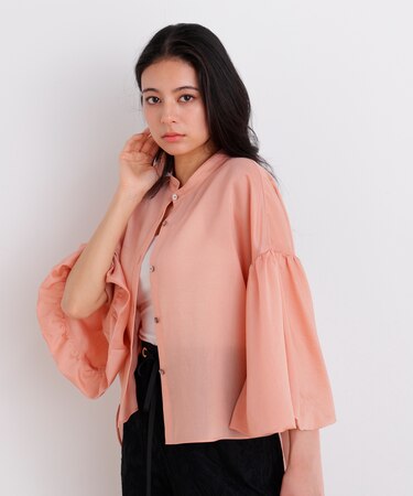 ギャザーバルーンスリーブブラウス