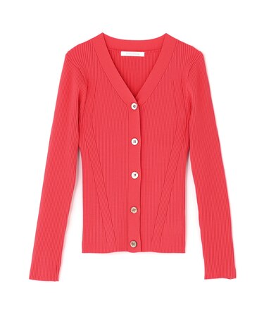 リブニットＶネックカーディガン