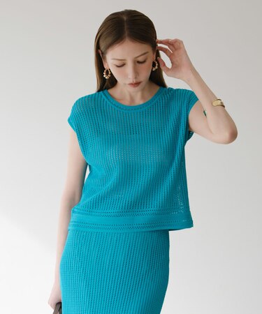 メッシュニットプルオーバー