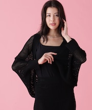 メッシュニットカーディガン