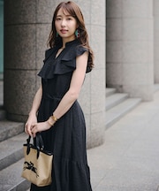 ［冨張愛コラボ］ラッフルネックワンピース