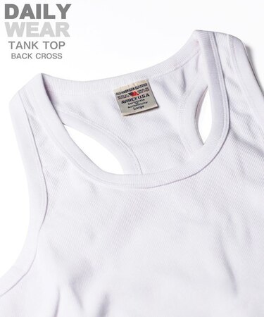 《DAILY／デイリー》RIB TANK TOP BACK CROSS／リブ タンクトップ バッククロス  デイリーウェア