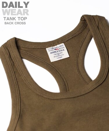 《DAILY／デイリー》RIB TANK TOP BACK CROSS／リブ タンクトップ バッククロス  デイリーウェア
