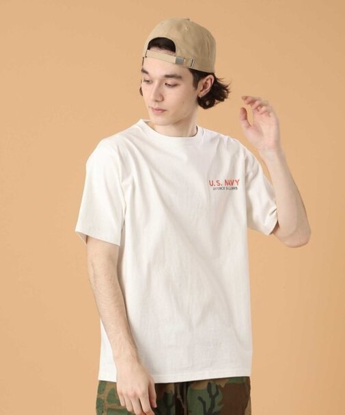 ナバル シーチィング パッチド Tシャツ／NAVAL SHEETING PATCHED T-SHIRT