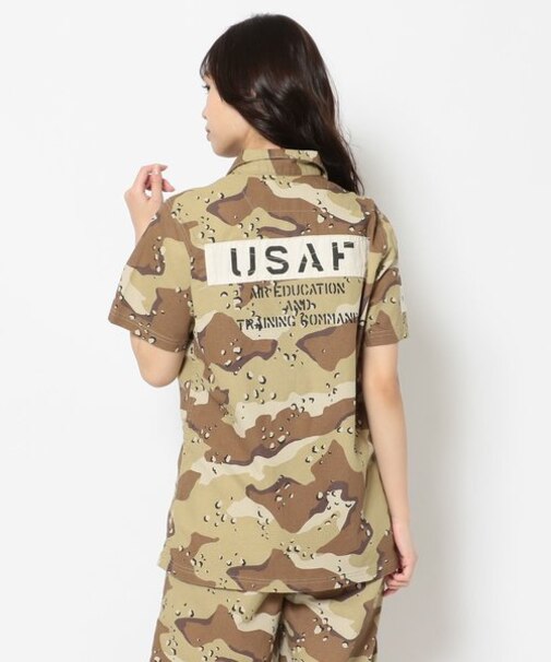 ステンシルパッチド ミリタリーシャツ／ STENCIL PATCHED MILITARY SHIRT