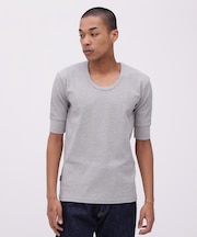 《DAILY／デイリー》HALF SLEEVE U-NECK T-SHIRT／デイリー 五分袖 Uネック Tシャツ／AVIREX