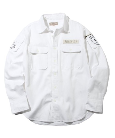 AVIREX／アヴィレックス／FATIGUE KHAKI SHIRT／長袖ファティーグ カーキ シャツ