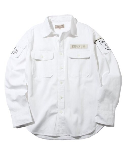 AVIREX／アヴィレックス／FATIGUE KHAKI SHIRT／長袖ファティーグ カーキ シャツ