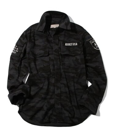 AVIREX／アヴィレックス／FATIGUE KHAKI SHIRT／長袖ファティーグ カーキ シャツ