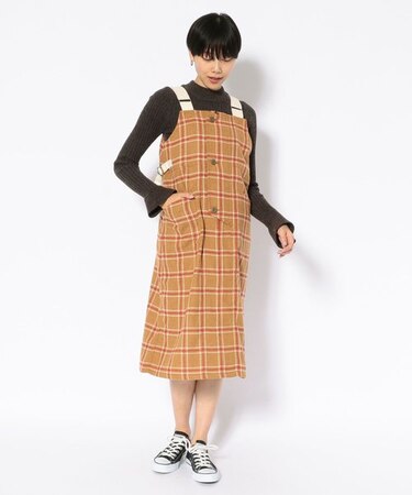 ウールチェック ジャンパースカート／WOOL CHECK JUMPER SKIRT