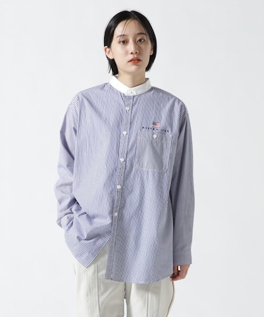 CREZY PATTERN STRIPE SHIRT／ クレイジーパターンストライプシャツ