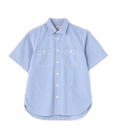 《DAILY／デイリー》BASIC CHAMBRAY S／S SHIRT ／ 半袖シャンブレーシャツ／AVIREX／アヴィレック