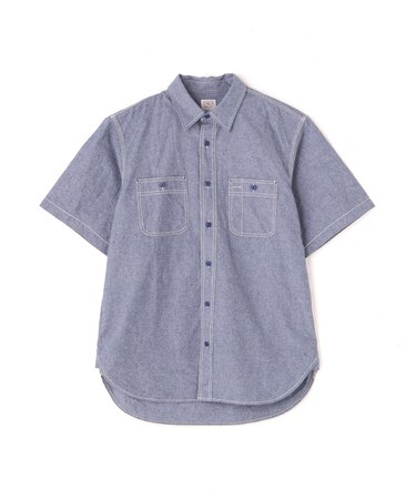 《DAILY／デイリー》BASIC CHAMBRAY S／S SHIRT ／ 半袖シャンブレーシャツ／AVIREX／アヴィレック