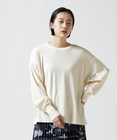 L／S HONEY COMBI PRINT PULLOVER／ ハニカムコンビプリントプルオーバー
