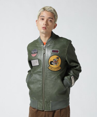 AGED LEATHER BLOUSON TOMCATTERS ／ エイジド レザー ブルゾン トムキャッターズ