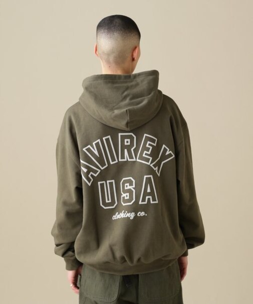 《WEB&DEPOT限定》AVIREX SWEAT PULL OVER PARKA ／ アヴィレックス スウェット プルオーバー パーカー