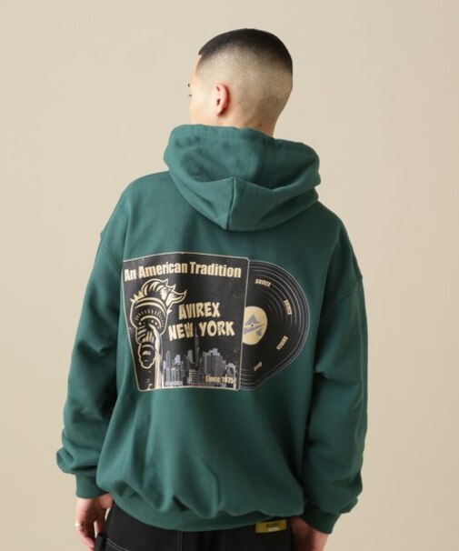 RECORD DESIGN SWEAT PULL OVER PARKA ／ レコード デザイン パーカー