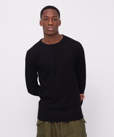 《DAILY／デイリー》THERMAL L／S CREW NECK T-SHIRT／サーマル 長袖 クルーネック Tシャツ