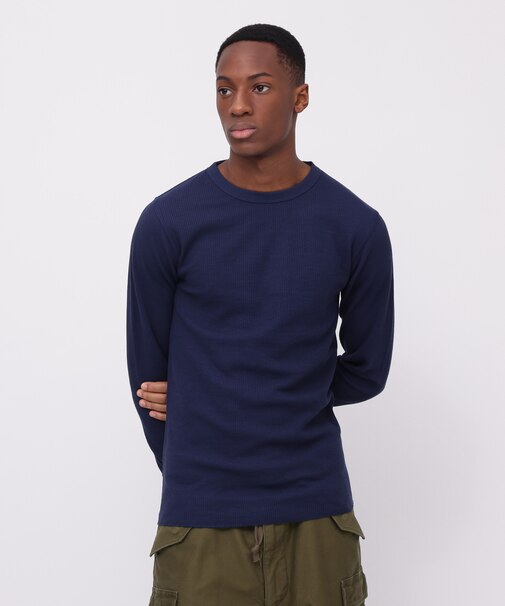 《DAILY／デイリー》THERMAL L／S CREW NECK T-SHIRT／サーマル 長袖 クルーネック Tシャツ