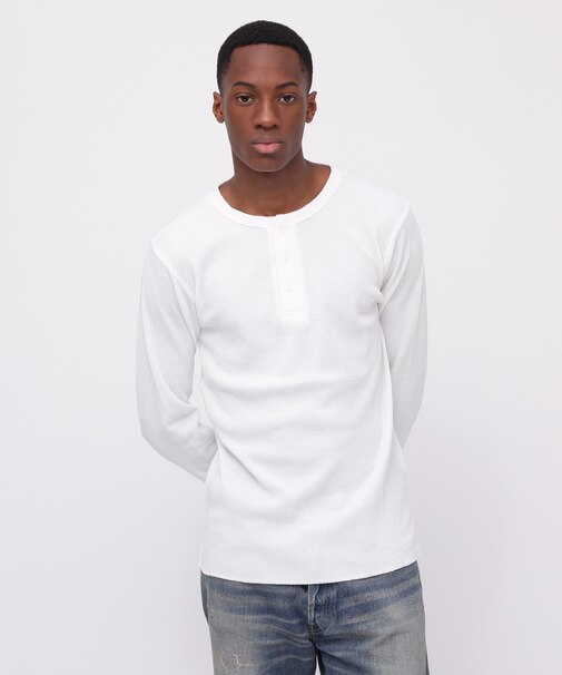 《DAILY/デイリー》THERMAL L/S HENLEY NECK T-SHIRT/サーマル 長袖 ヘンリーネック Tシャツ