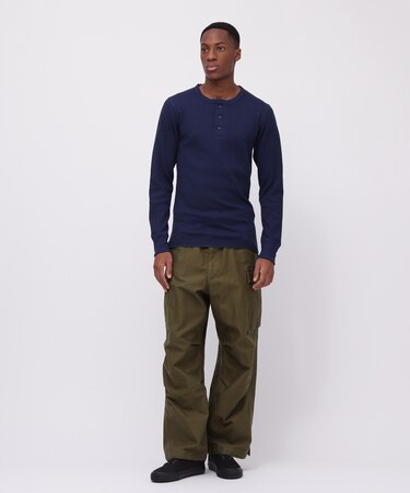 《DAILY／デイリー》THERMAL L／S HENLEY NECK T-SHIRT／サーマル 長袖 ヘンリーネック Tシャツ
