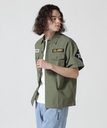 COTTON SHORTSLEEVE FATIGUE SHIRT ／ コットン ショートスリーブ ファティーグ シャツ