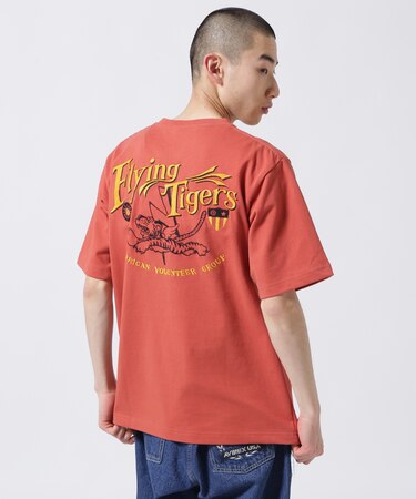 《WEB&DEPOT限定》フライング タイガース 半袖 刺繍 Tシャツ／EMB FLYING TIGERS S／S T-SHIRT