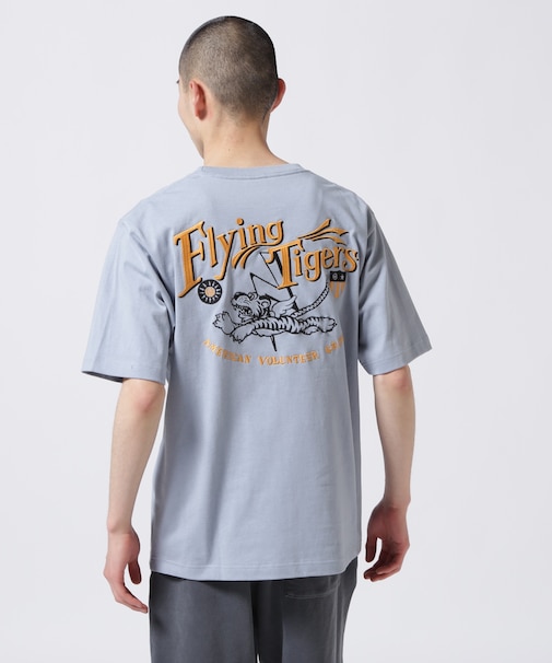 《WEB&DEPOT限定》フライング タイガース 半袖 刺繍 Tシャツ／EMB FLYING TIGERS S／S T-SHIRT