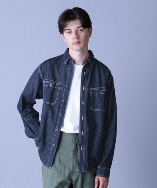 BASIC LIGHT DENIM L／S SHIRT ／ ベーシック ライト デニム 長袖 シャツ