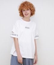 FADE WASH CUFFS OPEN EMBROIDERY T-SHIRT／フェイドウォッシュ カフスオープン刺繍Tシャツ