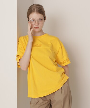 FADE WASH CUFFS OPEN EMBROIDERY T-SHIRT／フェイドウォッシュ カフスオープン刺繍Tシャツ