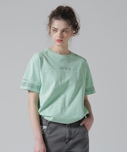 FADE WASH CUFFS OPEN EMBROIDERY T-SHIRT／フェイドウォッシュ カフスオープン刺繍Tシャツ