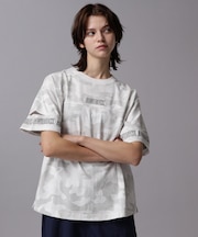 FADE WASH CUFFS OPEN EMBROIDERY T-SHIRT／フェイドウォッシュ カフスオープン刺繍Tシャツ