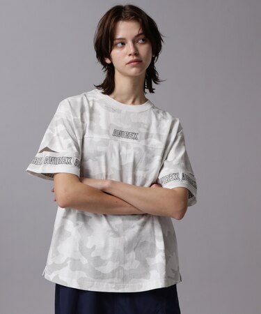 FADE WASH CUFFS OPEN EMBROIDERY T-SHIRT／フェイドウォッシュ カフスオープン刺繍Tシャツ