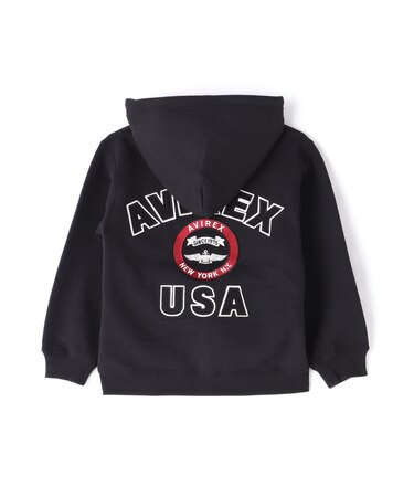 《KIDS ／ キッズ》VARSITY LOGO SWEAT PARKA ／ ヴァーシティ ロゴ スウェット パーカー ／ AVIREX ／