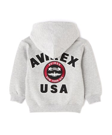 《KIDS ／ キッズ》VARSITY LOGO SWEAT PARKA ／ ヴァーシティ ロゴ スウェット パーカー ／ AVIREX ／