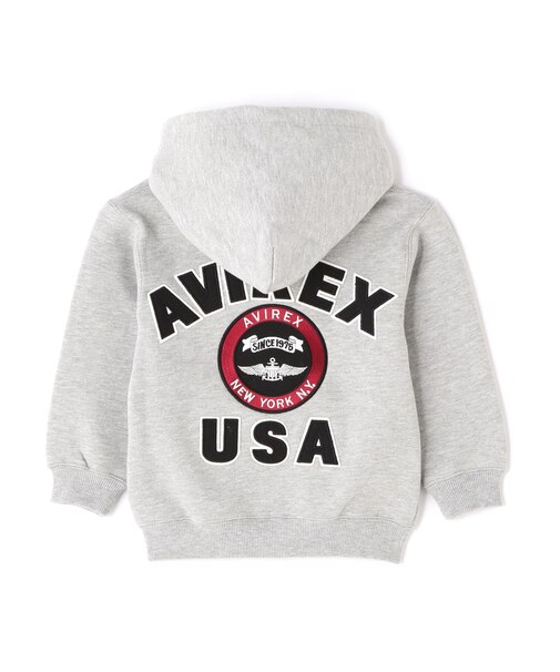 《KIDS ／ キッズ》VARSITY LOGO SWEAT PARKA ／ ヴァーシティ ロゴ スウェット パーカー ／ AVIREX ／