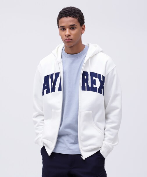 《DAILY／デイリー》ZIP UP SWEAT PARKA LOGO ／ ジップアップ スウェット パーカー ロゴ ／ AVIREX ／