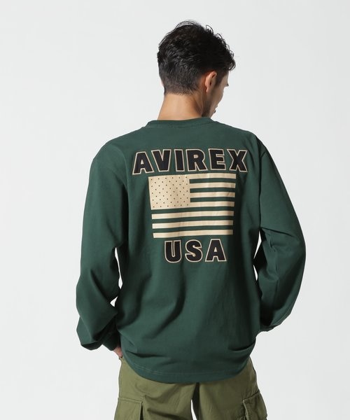 WEB&DEPOT限定》AMERICAN FLAGS L／S T-SHIRT ／ アメリカン 