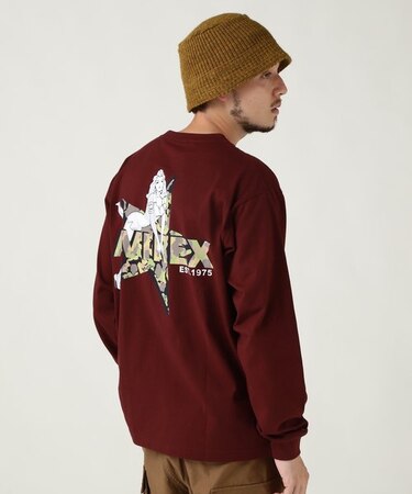 《WEB限定》CAMOUFLAGE STAR & PINUP GIRL L/S T-SHIRT /